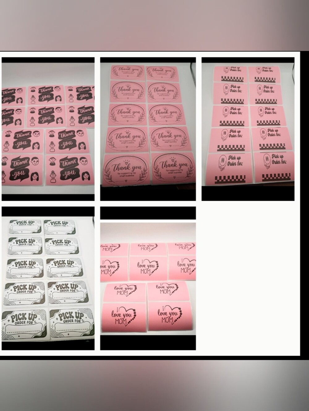 Bulk 50pc Pink Small Business Stickers Cute Packaging Labels